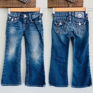 True Religion Boys Jeans Billy Size 4 White Stitch